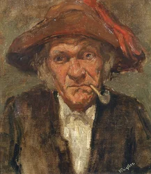 Pipázó férfi, 1859 körül